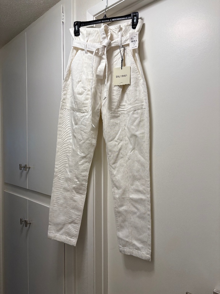 Nwt Dl1961 Paper Bag Pants - Off White - Size 26